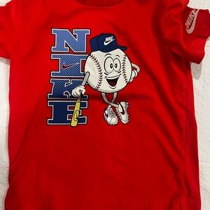 Nike Kids Red Baseball Graphic Tee